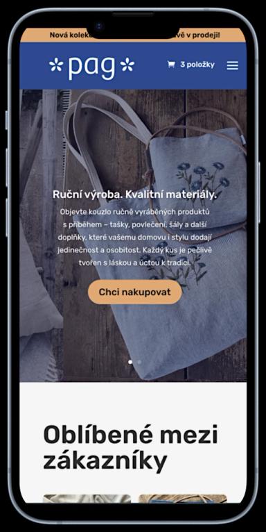 náhled na mobilní design e-shopu dilnapag.cz